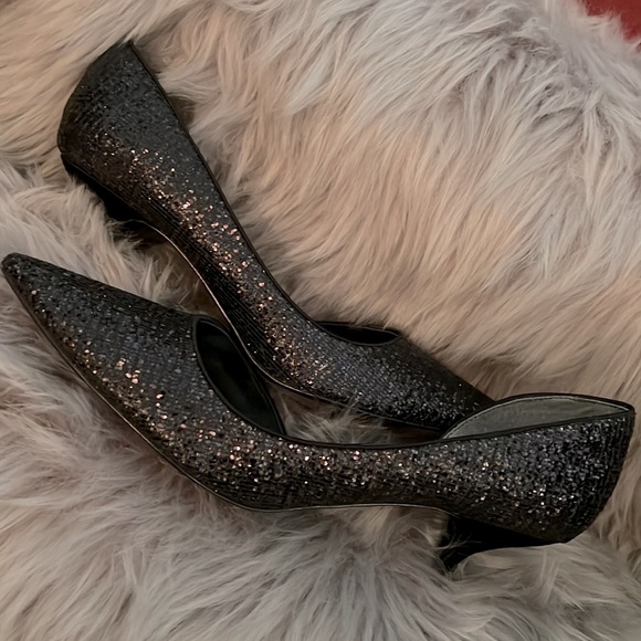 Nina New York Black Glitter Blanca NG D’Orsay Heels size 9.5 - Picture 4 of 10